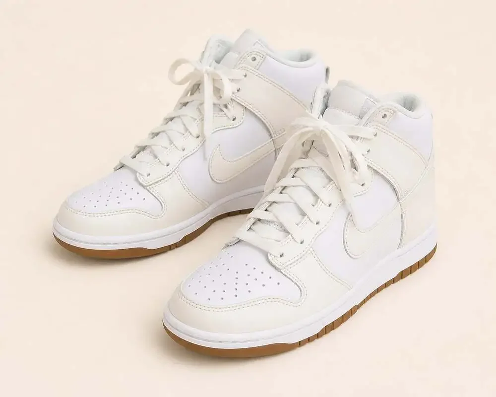 Nike Dunk High Summit White Sail Gum Sole Women’s 8 NWOT Clean Minimal Y2K